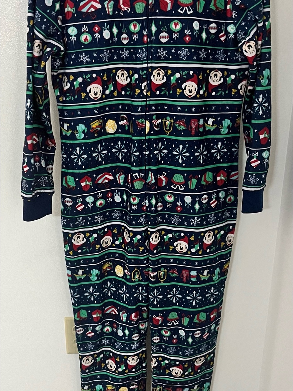 Disney Navy Blue Holiday Character Zip-Front Pajama Set